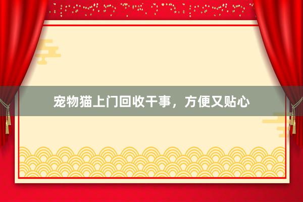 宠物猫上门回收干事，方便又贴心